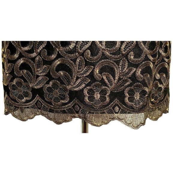 Lauren Ralph Lauren Sz 6 Metallic Lace Floral Overlay Special Occasion Dress - Picture 3 of 6